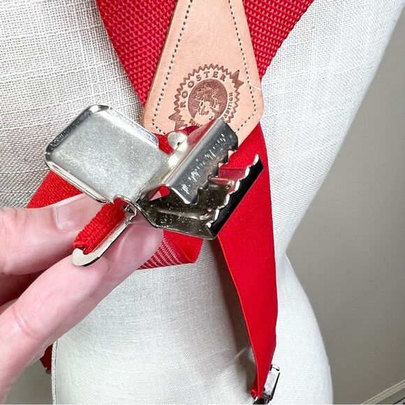 Rooster 2” Heavy Duty Red Adjustable Suspenders - Picture 4 of 7